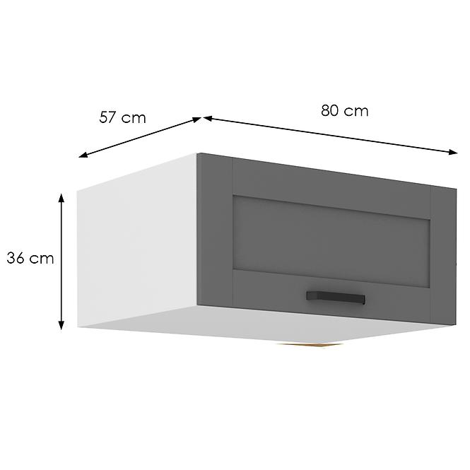 Konyhaszekrény Luna dustgrey/fehér 80 Nagu-36 1F