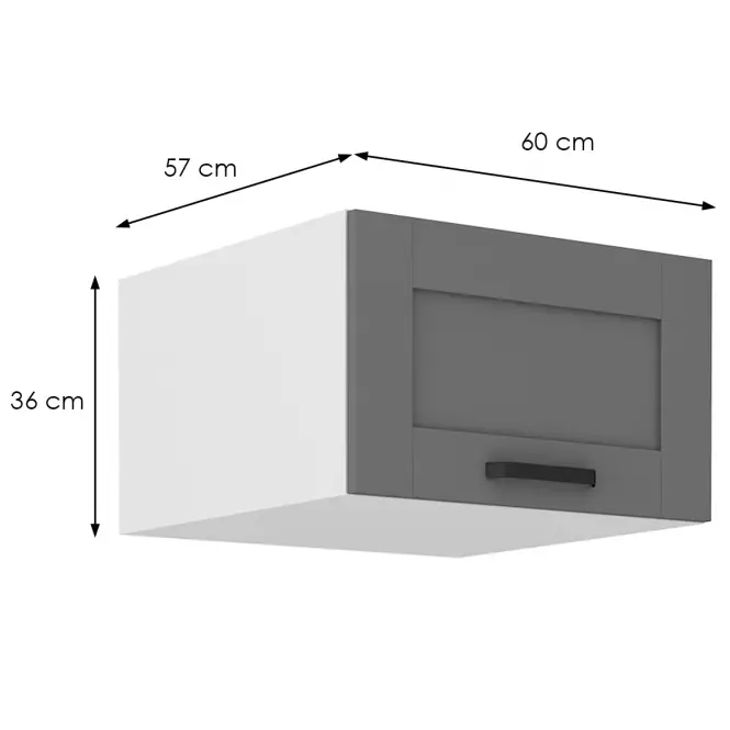 Konyhaszekrény Luna dustgrey/fehér 60 Nagu-36 1F