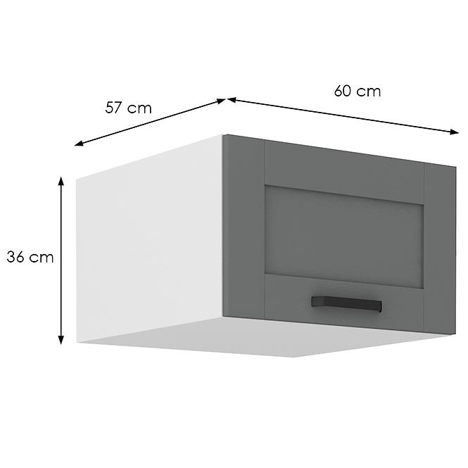 Konyhaszekrény Luna dustgrey/fehér 60 Nagu-36 1F