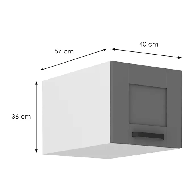 Konyhaszekrény Luna dustgrey/fehér 40 Nagu-36 1F,2