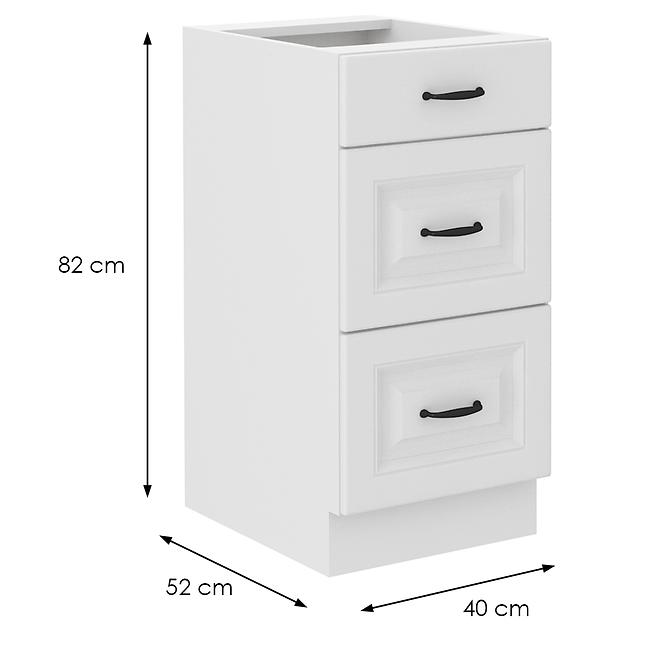 Konyhaszekrény Stilo fehér matt/fehér 40D 3S BB,2