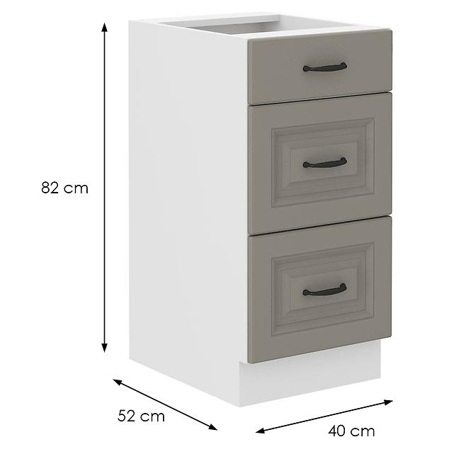 Konyhaszekrény Stilo claygrey/fehér 40D 3S BB