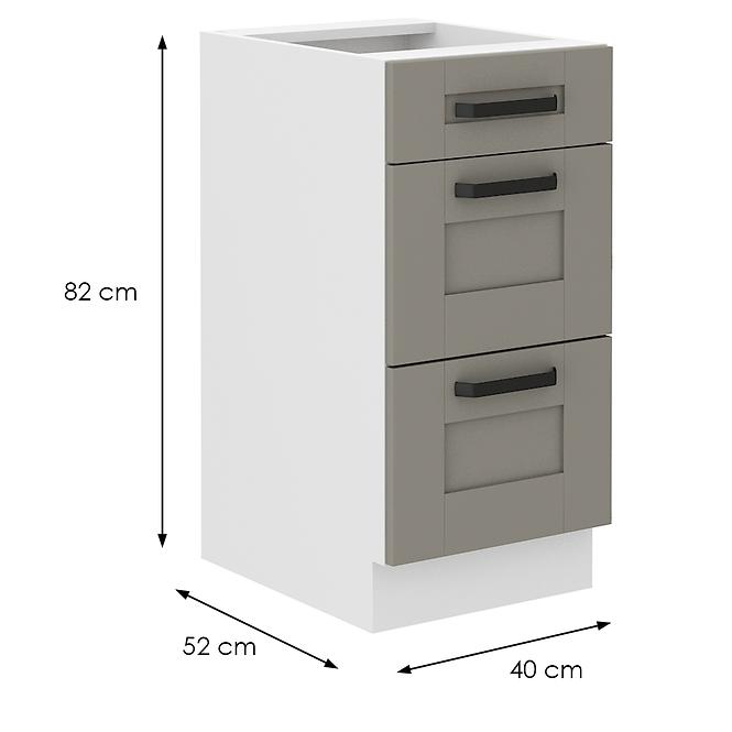 Konyhaszekrény Luna claygrey/fehér 40D 3S BB