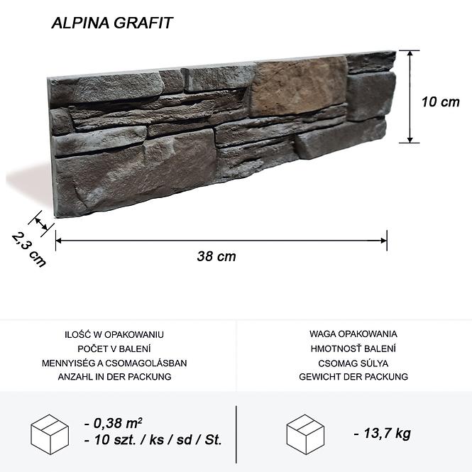 Csempe dekoratív Alpina Grafit