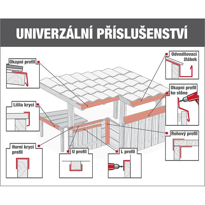 Egyszerű fésű H12 1000 mm RAL8017 barna