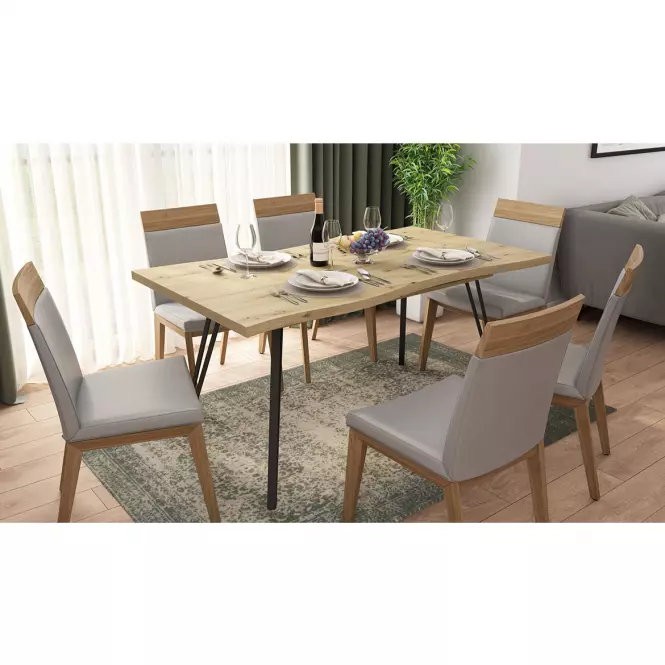 Asztal Log TB 90x160-200 artisan/fekete,7