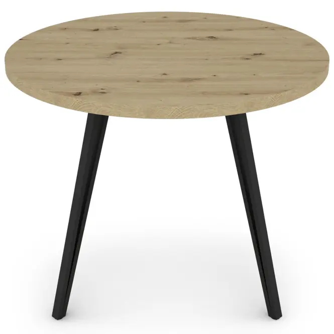 Asztal Log TB circle 100x100 artisan/fekete,2