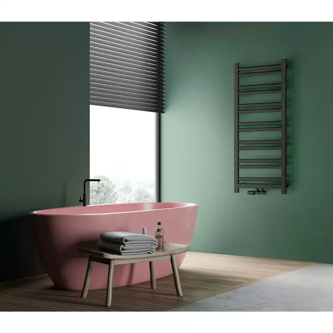 Fürdőszoba radiátor Łezka Retro ŁR 10/40 900x440 mm fekete