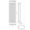 Fürdőszoba radiátor Lazur LA160/54 D5 1600x540 mm fehér,2