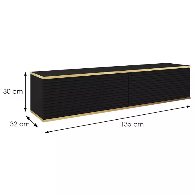 Szekrény RTV Oro 135 MDF fekete,2