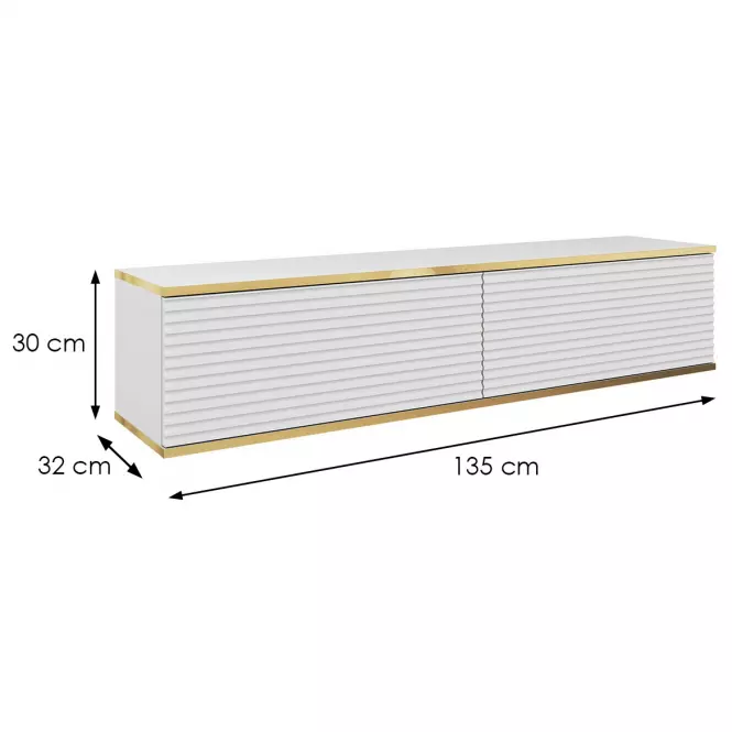 Szekrény RTV Oro 135 MDF fehér,2