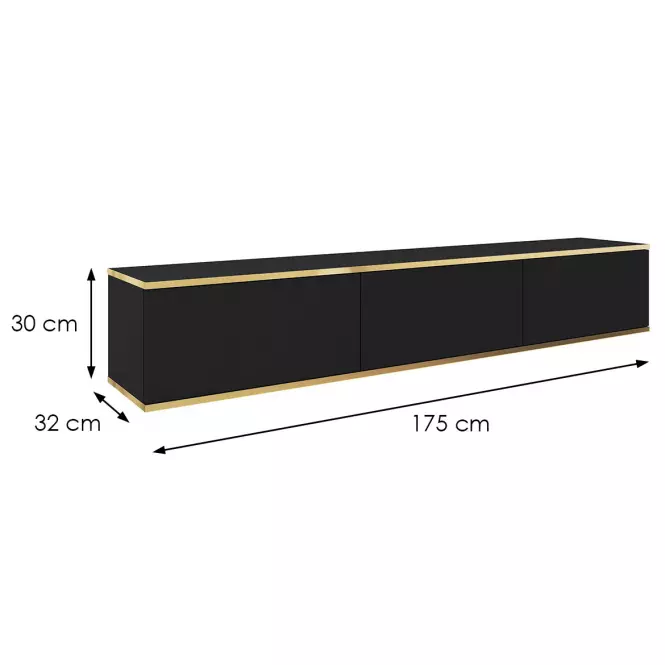 Szekrény RTV Oro 175 fekete,2