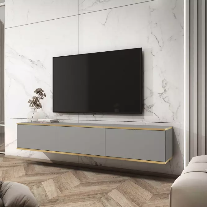 Szekrény RTV Oro 175 szürke,3