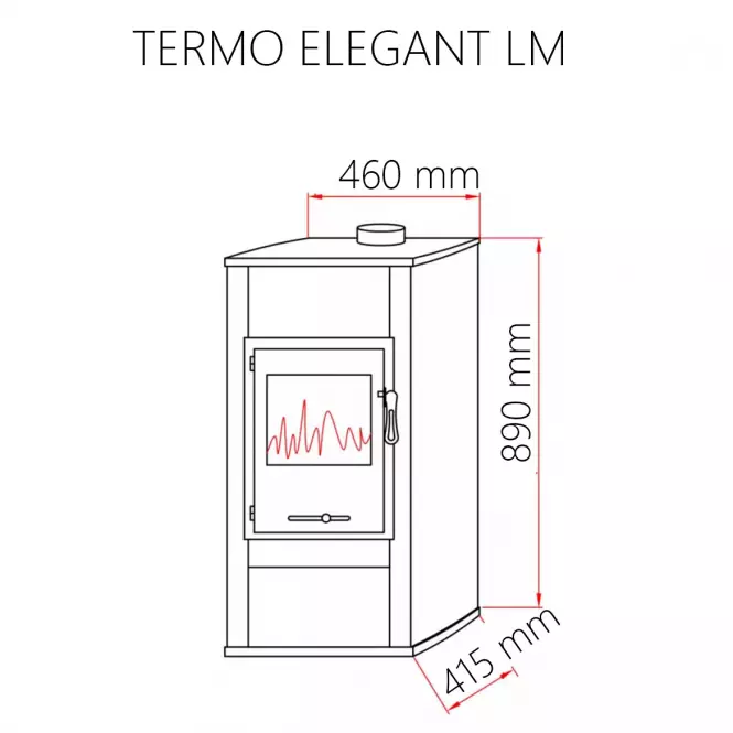 Kandallókályha Termo Elegant LM bordó