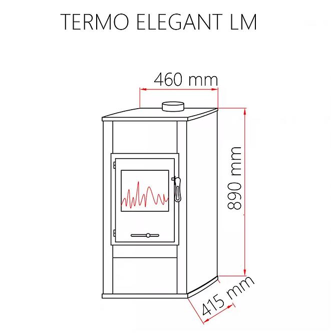 Kandallókályha Termo Elegant LM bordó