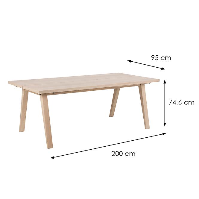Asztal Simple 200 fehér tölgy