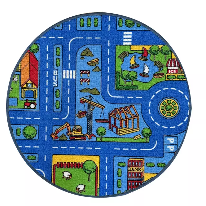 Szőnyeg Kids City 0,8/0,8 kerek kék