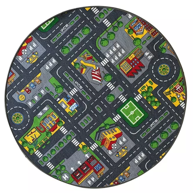 Szőnyeg Kids City 1,33/1,33 kerek szürke