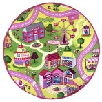 Szőnyeg Kids Funfair 1,0/1,0 kerek rózsaszín