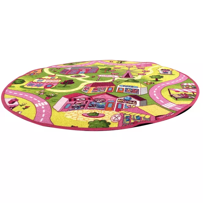 Szőnyeg Kids Funfair 1,0/1,0 kerek rózsaszín