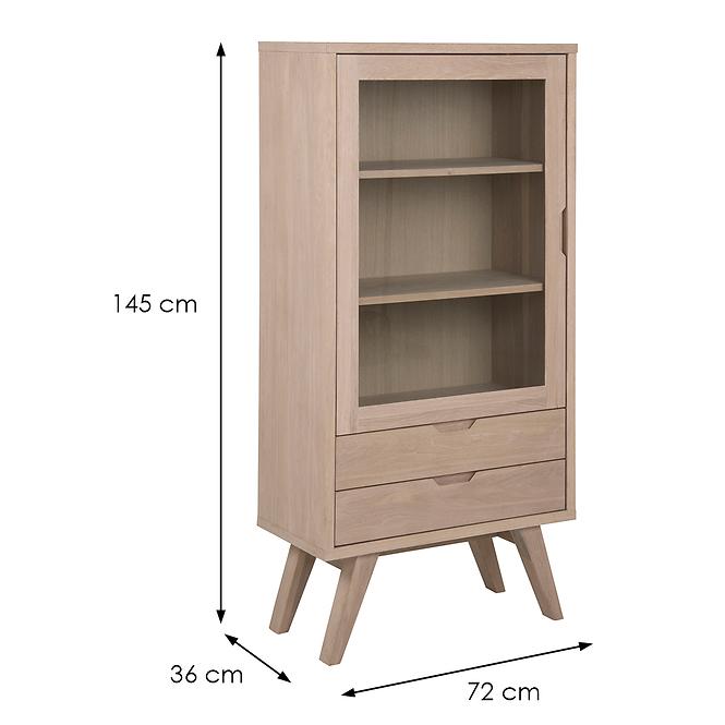 Vitrin 3 Simple fehér tölgy