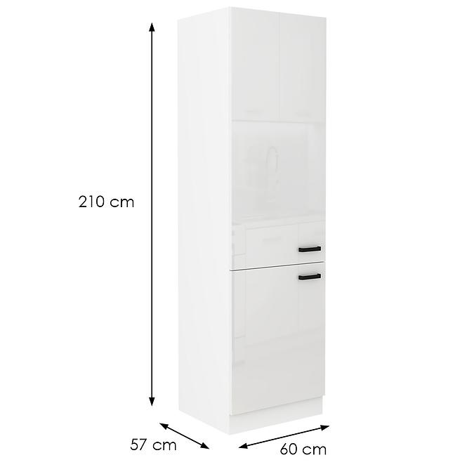 Konyhaszekrény MIA fényes fehér/fehér 60dk-210 2f