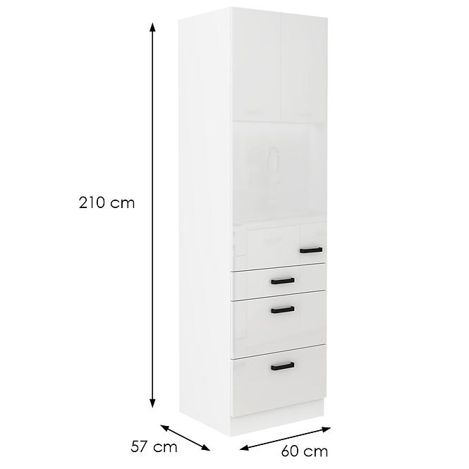 Konyhaszekrény MIA fényes fehér/fehér 60dks-210 1f 3s