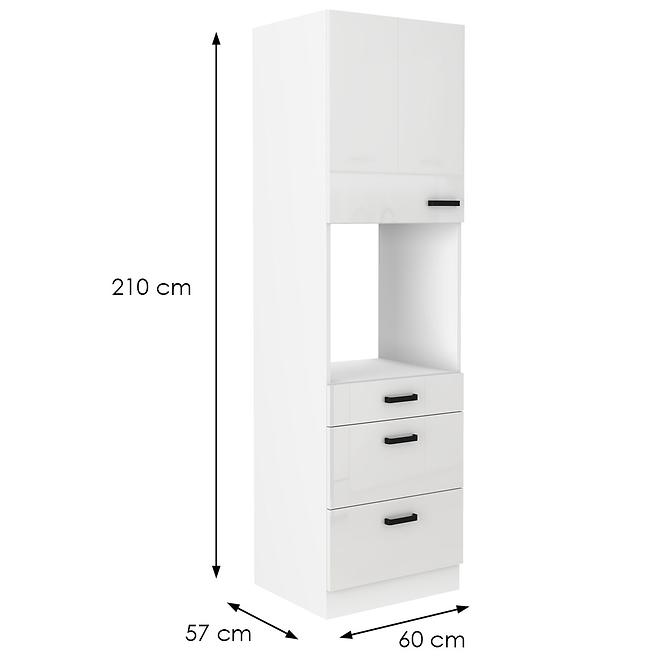Konyhaszekrény MIA fényes fehér/fehér 60dps-210 1f 3s,2