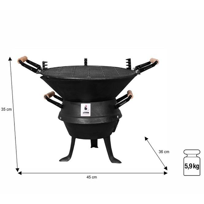 Öntöttvas grill –  Valencia ⌀ 35 cm