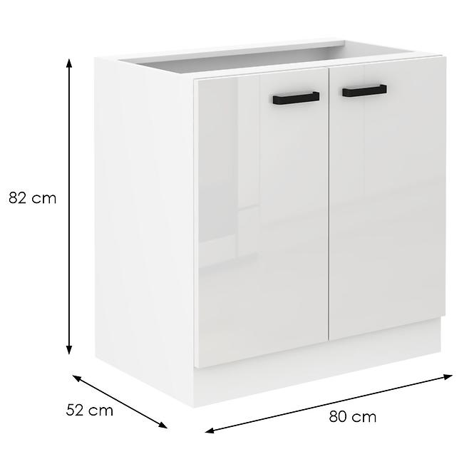 Konyhaszekrény MIA fényes fehér/fehér 80d 2f bb,2