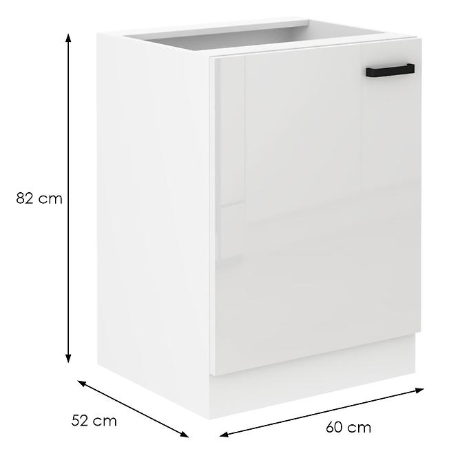 Konyhaszekrény MIA fényes fehér/fehér 60d 1f bb,2
