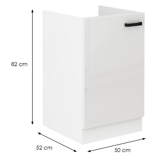 Konyhaszekrény MIA fényes fehér/fehér 50zl 1f bb,2