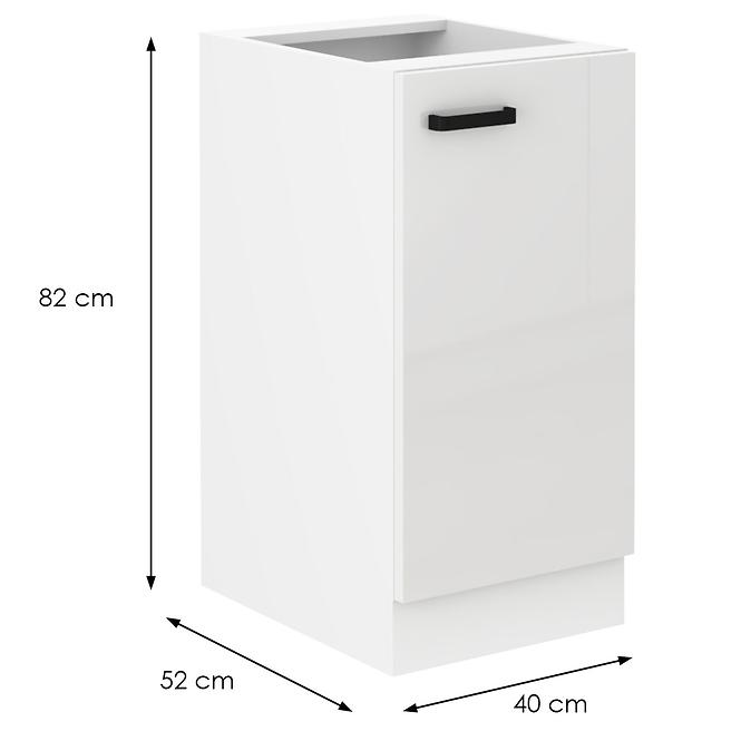 Konyhaszekrény MIA fényes fehér/fehér 40d 1f bb,2