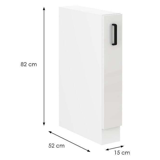 Konyhaszekrény MIA fényes fehér/fehér 15d cargo bb,2
