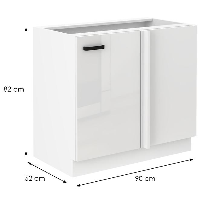 Konyhaszekrény MIA fényes fehér/fehér 105 nd 1f bb,2