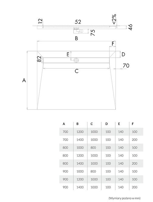 Fürdőkád a csempe alatt Plate 90x100x5/12,5*10.010/OLDB