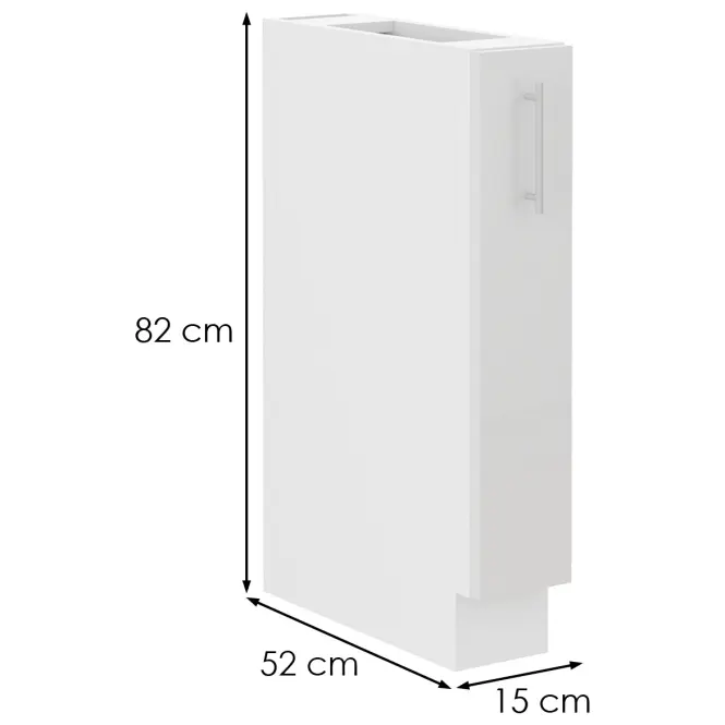 Konyhaszekrény Lara 15D cargo bb MDF Fehér fényes,2
