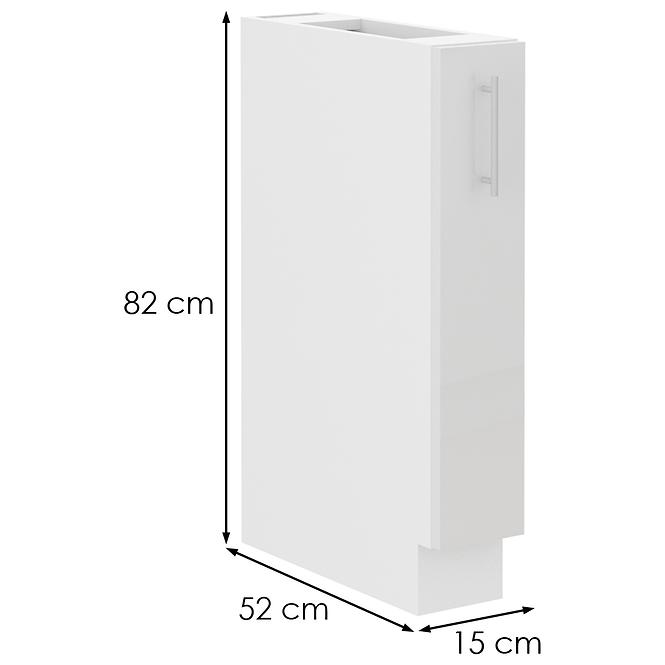 Konyhaszekrény Lara 15D cargo bb MDF Fehér fényes,2