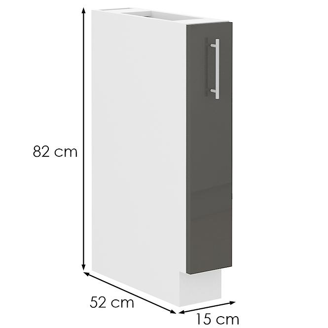 Konyhaszekrény Lara 15D cargo bb MDF szürke