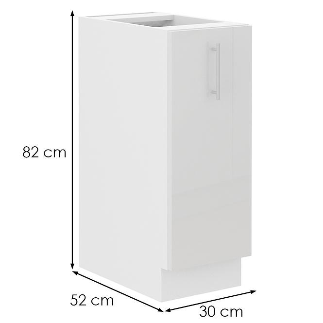 Konyhaszekrény Lara 30D cargo bb MDF Fehér fényes
