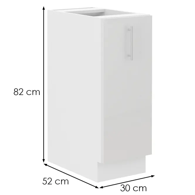 Konyhaszekrény Lara 30D cargo bb MDF Fehér fényes,2
