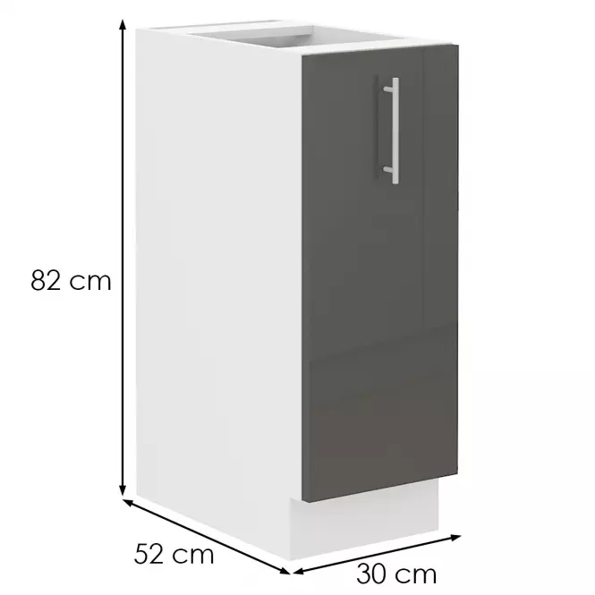 Konyhaszekrény Lara 30D cargo bb MDF szürke