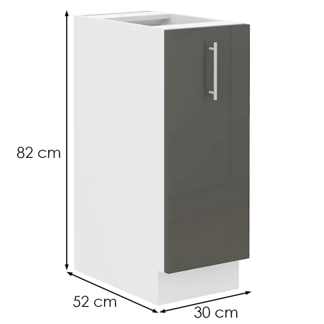Konyhaszekrény Lara 30D cargo bb MDF szürke,2