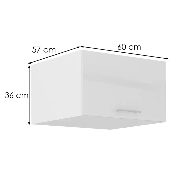 Konyhaszekrény Lara  60 NAGU-36 1F MDF Fehér fényes,2