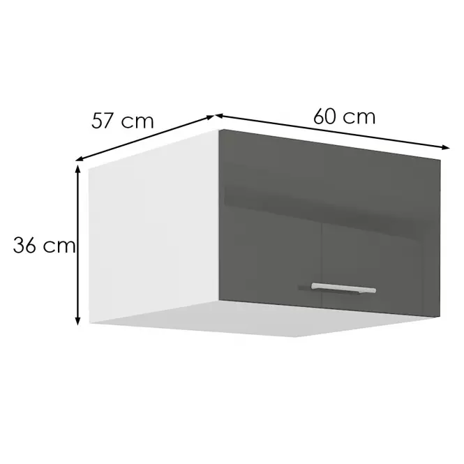 Konyhaszekrény Lara 60 NAGU-36 1F MDF sivá
