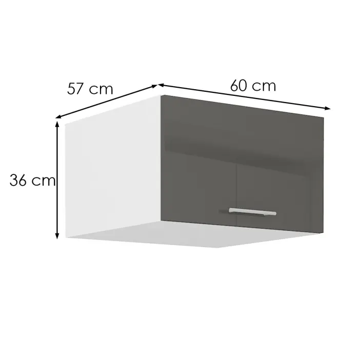 Konyhaszekrény Lara 60 NAGU-36 1F MDF sivá,2