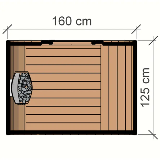 Szauna kültéri Thermo Mini + Sentiotec 100 3,6 kW