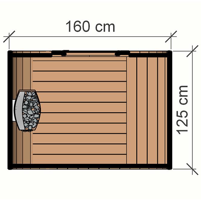 Szauna kültéri Thermo Mini + Sentiotec 100 3,6 kW
