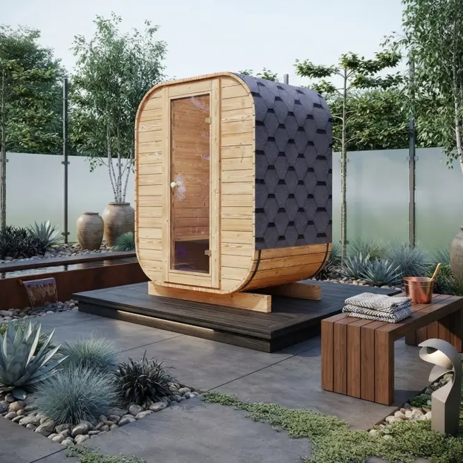 Szauna kültéri Thermo Mini + Sentiotec 100 3,6 kW