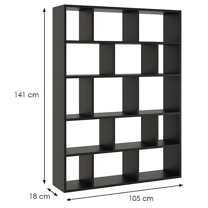 Könyvespolcok – könyvszekrény 50 fekete